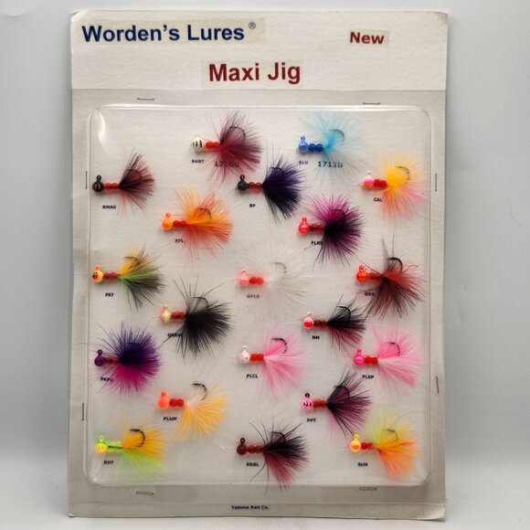Yakima Bait Wordens Maxi Jig Fishing Lures Display Sample Board 547680 - Picture 1 of 3